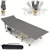 75-inch heavy-duty  folding bed,single bed 10-leg design for stable support, portable camping bed with side pockets and mattress