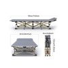 75-inch heavy-duty  folding bed,single bed 10-leg design for stable support, portable camping bed with side pockets and mattress