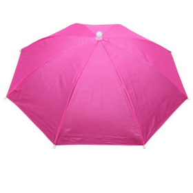 Portable Rain Hat Outdoor Folding (Color: Rose)
