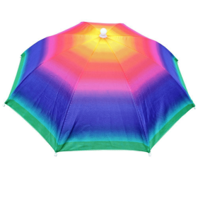 Portable Rain Hat Outdoor Folding (Color: Colored Stripes)