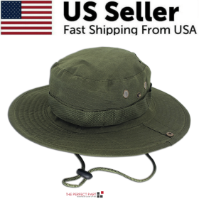 Wide Brim Sun Hat UV Procation (Hat Color: Boonie Army Green)