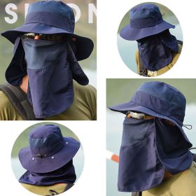 Wide Brim Sun Hat UV Procation (Hat Color: Navy Blue (3 In 1))