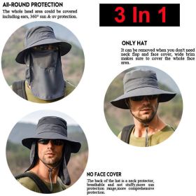 Wide Brim Sun Hat UV Procation (Hat Color: Gray (3 In 1))